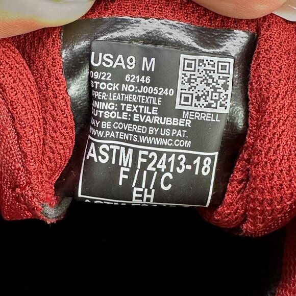 Merrell Alpine Men's size 9 Carbon Fiber Saftey Toe Work Shoes - Picture 7 of 7